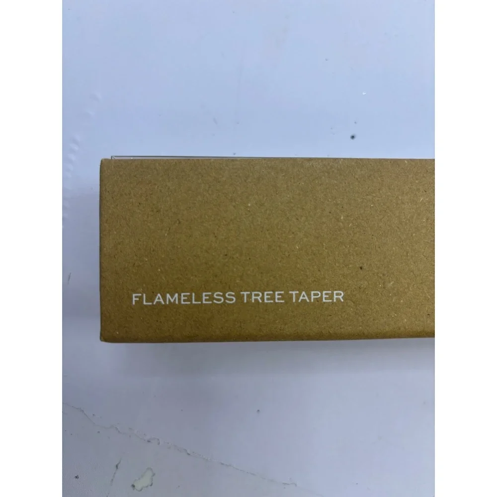 Pottery Barn Flameless Tree Taper Gold Glitter LED Candle 11.4 Inch Timer NEW